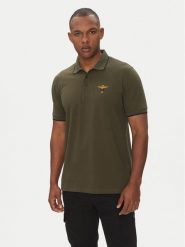Aeronautica Militare Polo 251PO1308P82 Khaki Regular Fit. Brązowe koszulki polo Aeronautica Militare, m, bez wzorów, z bawełny, bez kołnierzyka, bez ramiączek. Za 359.99 zł.