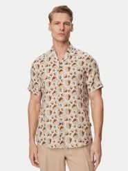 Bugatti Koszula 9253-18908E Beżowy jasny Regular Fit. Brązowe koszule Bugatti, m, bez wzorów, ze lnu, bez kołnierzyka, bez ramiączek. Za 429.99 zł.