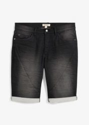 Dresowe bermudy dżinsowe, krój relaxed fit. Czarne jeansy bonprix, m. Za 122.99 zł.