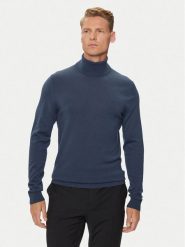 Calvin Klein Golf Superior K10K110420 Granatowy Slim Fit. Niebieskie golfy CALVIN KLEIN, m, bez wzorów, z wełny, bez kołnierzyka, bez ramiączek. Za 309.99 zł.
