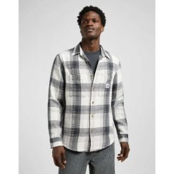 MESKA KOSZULA LEE WORKWEAR SHIRT 2.0 REBEL NAVY PLAID 112371302. Niebieskie koszule Lee, s, bez wzorów, bez kołnierzyka, bez ramiączek. Za 189.99 zł.