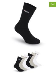 Fila Skarpety (6 par) w kolorze białym, czarnym i szarym do tenisa rozmiar: 35-38. Białe skarpety Fila, bez wzorów. Za 39.99 zł.