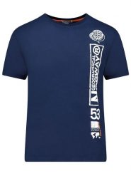 Geographical Norway Koszulka "Japon" w kolorze granatowym rozmiar: S. Niebieskie bezrękawniki Geographical Norway, s, bez wzorów, z bawełny, bez kołnierzyka, bez ramiączek. Za 48.28 zł.