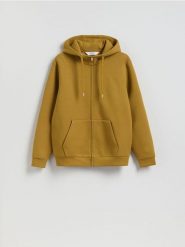 Bluza z kapturem - warm olive. Zielone bluzy z kapturem Reserved, l, bez wzorów, z bawełny, z kapturem. Za 149.99 zł.