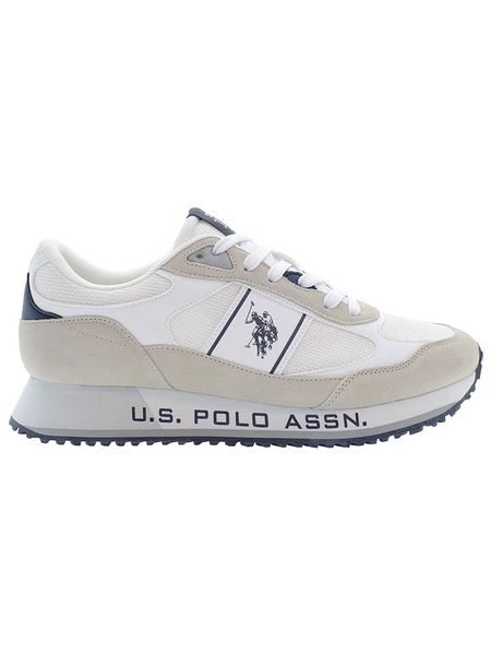 U.S. Polo Skórzane sneakersy w kolorze biało-beżowym rozmiar: 42. Białe buty sportowe casual U.S. Polo, bez wzorów, z materiału, bez zapięcia. Za 295.34 zł.