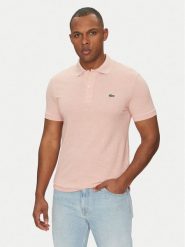 Lacoste Polo PH4012 Różowy Slim Fit. Czerwone koszulki polo LACOSTE, m, bez wzorów, z bawełny, bez kołnierzyka, bez ramiączek. Za 249.99 zł.