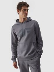 4F Bluza dresowa nierozpinana z kapturem męska - szara XL. Szare bluzy 4F, m, bez wzorów, z bawełny, z kapturem. Za 159.99 zł.