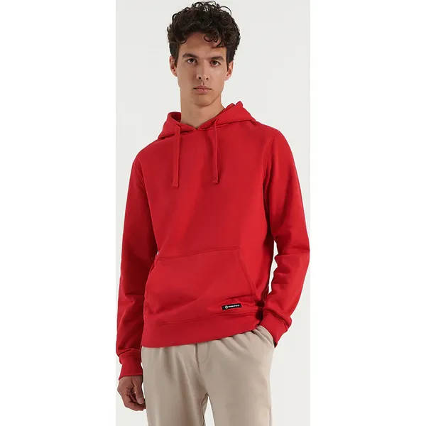 Gładka bluza z kapturem regular fit Basic czerwona - Czerwony. Czerwone bluzy z kapturem House, l, bez wzorów, z kapturem. Za 89.99 zł.