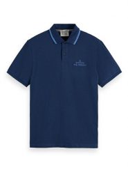 Scotch & Soda Koszulka polo w kolorze granatowym rozmiar: S. Niebieskie koszulki polo Scotch & Soda, s, bez wzorów, bez kołnierzyka, bez ramiączek. Za 87.81 zł.
