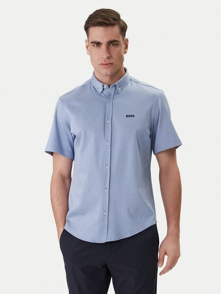 BOSS Koszula ST Motion 50555951 Błękitny Regular Fit. Niebieskie koszule Boss, m, bez wzorów, z bawełny, bez kołnierzyka, bez ramiączek. Za 549.99 zł.
