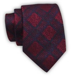 Krawat Alties (7 cm) - Ciemnoczerwony w Geometryczne Wzory. Czerwone krawaty i muchy Alties, bez wzorów, z tkaniny. Za 49.00 zł.
