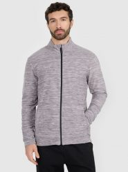 4F Polar ze stójką regular męski - szary XL. Szare bluzy z polaru 4F, na zimę, m, bez wzorów, z dzianiny, bez kaptura. W wyprzedaży za 99.99 zł.