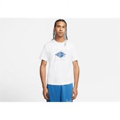 Koszulka sportowa męska Nike Air Jordan Flight Essential Crew. Białe t-shirty sportowe Nike, bez wzorów, bez ramiączek. Za 244.00 zł.