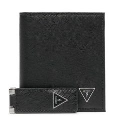 Zestaw portfel i brelok Guess. Czarne portfele Guess, z aplikacjami. Za 209.99 zł.