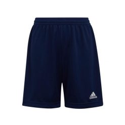 Spodenki piłkarskie junior Adidas Entrada 22. Niebieskie szorty Adidas, bez wzorów, sportowe. Za 48.00 zł.