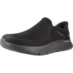 Buty SKECHERS GO WALK FLEX Czarny. Czarne buty trekkingowe Skechers, bez wzorów, z tkaniny, bez zapięcia, trekkingowe, skechers sport. Za 382.48 zł.