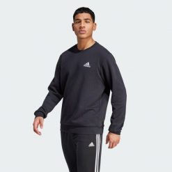 Essentials Fleece Sweatshirt. Czarne bluzy Adidas, s, bez wzorów, bez kaptura. Za 169.40 zł.