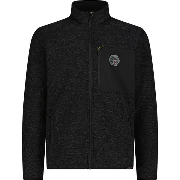 Bluza polarowa męska CMP 35H3907 Melange Knitted. Czarne bluzy z kapturem CMP, m, bez wzorów, z materiału, z kapturem. Za 249.99 zł.