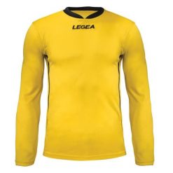 Męska Koszulka Biegowa Dusseldorf ML Długie Rękawy Żółto-Czarna. Czarne bluzki z długim rękawem Legea, m, bez wzorów, z poliesteru, bez kołnierzyka, bez ramiączek. W wyprzedaży za 52.00 zł.