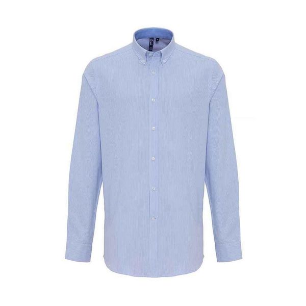 Męska Koszula Oxford W Prążki. Białe koszule PREMIER, m, bez wzorów, z bawełny, bez kołnierzyka, bez ramiączek. Za 129.99 zł.