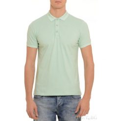 Męskie polo GUSTAVO MINT. Zielone koszulki polo Męskie polo GUSTAVO MINT, m, bez wzorów, bez kołnierzyka, bez ramiączek. W wyprzedaży za 49.00 zł.