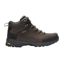 Męskie skórzane buty trekkingowe Burrell. Brązowe buty turystyczne Regatta, bez wzorów, z materiału, bez zapięcia, trekkingowe. Za 696.50 zł.
