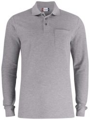 Clique Basic Polo Pocket L/S z bawełny - dopasowanie klasyczne. Szare sztyblety CLIQUE, bez wzorów, z bawełny, bez obcasa, bez zapięcia. Za 137.02 zł.