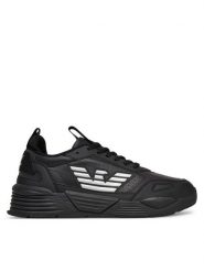 EA7 Emporio Armani Sneakersy X8X221 XK437 M826 Czarny. Czarne buty sportowe casual EA7 Emporio Armani, bez wzorów, ze skóry, bez zapięcia. Za 629.99 zł.