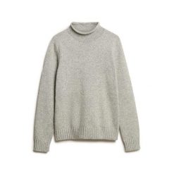 Golf z wysokim kołnierzem w stylu lat 90. Superdry. Szare golfy Superdry, m, bez wzorów, bez ramiączek. Za 392.55 zł.