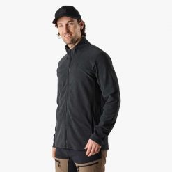 Bluza Polarowa Rozpinana Wędrówki Mężczyzna Lofoten Standardowy. Czarne koszulki polo SWEDEMOUNT, l, bez wzorów, z materiału, bez kołnierzyka, bez ramiączek. Za 129.99 zł.