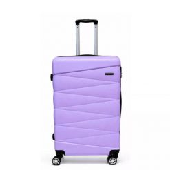 Walizka na kółkach Sapphire ST-2240 fioletowa - średnia M DUO. Fioletowe walizki Sapphire, bez wzorów, z gumy, średnie. W wyprzedaży za 119.00 zł.