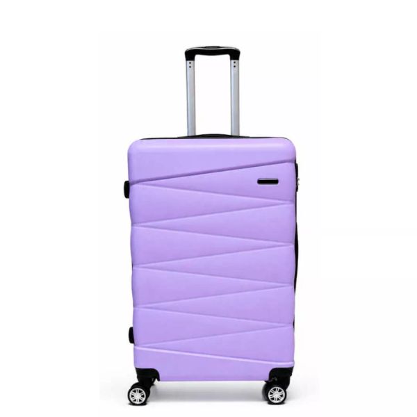 Walizka na kółkach Sapphire ST-2240 fioletowa - średnia M DUO. Fioletowe walizki Sapphire, bez wzorów, z gumy, średnie. W wyprzedaży za 119.00 zł.