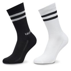 Zestaw 2 par wysokich skarpet męskich Levi's®. Skarpety bez wzorów. Za 39.99 zł.