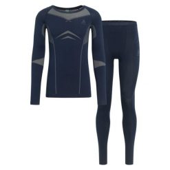 Komplet bielizny termoaktywnej męskiej ODLO Fundamentals Performance Warm. Niebieskie bielizna termoaktywna ODLO, m, bez wzorów, bez ramiączek. Za 309.99 zł.